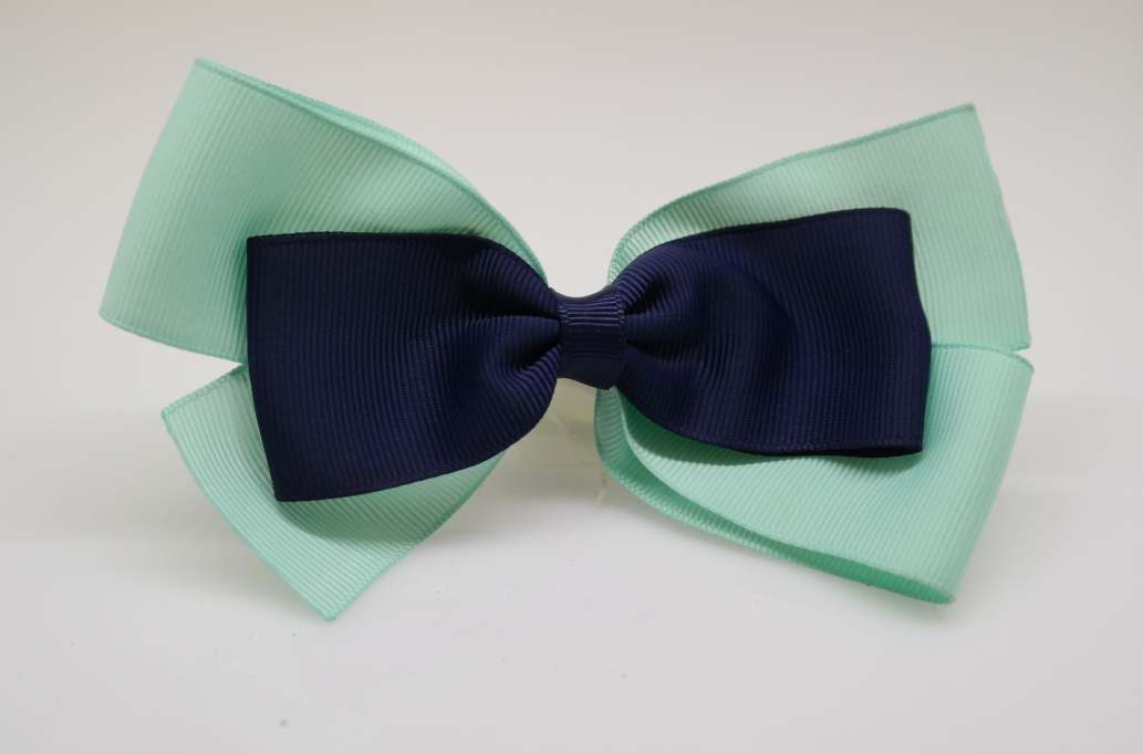 Emma inspired hair Bow with colors  Light Blue, Navy Blue